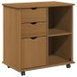 Preview: Rollschrank 63,5 x 39 x 65,5 cm Massivholz Kiefer Honigbraun