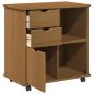 Preview: Rollschrank 63,5 x 39 x 65,5 cm Massivholz Kiefer Honigbraun