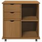 Preview: Rollschrank 63,5 x 39 x 65,5 cm Massivholz Kiefer Honigbraun