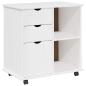Preview: Rollschrank 63,5 x 39 x 65,5 cm Massivholz Kiefer Weiß
