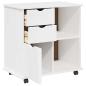 Preview: Rollschrank 63,5 x 39 x 65,5 cm Massivholz Kiefer Weiß