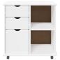 Preview: Rollschrank 63,5 x 39 x 65,5 cm Massivholz Kiefer Weiß