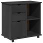 Preview: Rollschrank 63,5 x 39 x 65,5 cm Massivholz Kiefer Grau