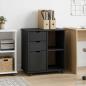 Preview: Rollschrank 63,5 x 39 x 65,5 cm Massivholz Kiefer Grau