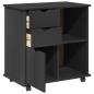 Preview: Rollschrank 63,5 x 39 x 65,5 cm Massivholz Kiefer Grau