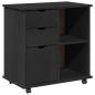 Preview: Rollschrank 63,5 x 39 x 65,5 cm Massivholz Kiefer Schwarz