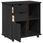 Preview: Rollschrank 63,5 x 39 x 65,5 cm Massivholz Kiefer Schwarz