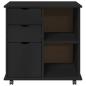 Preview: Rollschrank 63,5 x 39 x 65,5 cm Massivholz Kiefer Schwarz