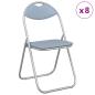 Preview: Klappstuhl 8 Stk. Kunstleder Grau 48 x 43,5 x 81 cm