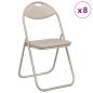 Preview: Klappstuhl 8 stk. Kunstleder Sand 48 x 43,5 x 81 cm