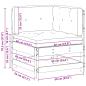 Preview: Gartenecksofa Massives Kiefernholz Wachsbraun