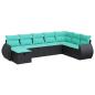 Preview: 8-tlg. Garten-Sofagarnitur mit Kissen Schwarz Poly Rattan