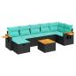 Preview: 8-tlg. Garten-Sofagarnitur mit Kissen Schwarz Poly Rattan