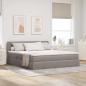 Preview: ARDEBO.de - Aufbewahrungsbett mit Matratze Taupe 160 x 200 cm Samt