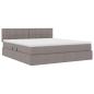 Preview: Aufbewahrungsbett mit Matratze Taupe 160 x 200 cm Samt