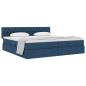 Preview: Aufbewahrungsbett mit Matratze Blau 200 x 200 cm Samt