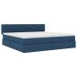 Preview: Aufbewahrungsbett mit Matratze Blau 200 x 200 cm Samt
