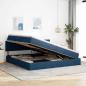 Preview: Aufbewahrungsbett mit Matratze Blau 200 x 200 cm Samt