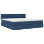 Preview: Aufbewahrungsbett mit Matratze Blau 200 x 200 cm Samt