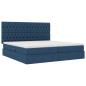 Preview: Aufbewahrungsbett mit Matratze Blau 200 x 200 cm Stoff