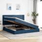 Preview: Aufbewahrungsbett mit Matratze Blau 200 x 200 cm Stoff