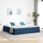 Preview: ARDEBO.de - Aufbewahrungsbett mit Matratze Blau 200 x 200 cm Polyester