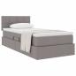 Preview: Aufbewahrungsbett mit Matratze Taupe 100 x 200 cm Samt