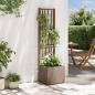 Preview: ARDEBO.de - Gartenpflanzer mit Gitter Braun 36 x 36 x 140 cm PP