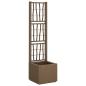 Preview: Gartenpflanzer mit Gitter Braun 36 x 36 x 140 cm PP