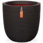 Preview: ARDEBO.de - Capi Blumentopf Nature Rib Rund 43x41 cm Schwarz KBLR933