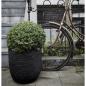 Preview: Capi Blumentopf Nature Rib Rund 43x41 cm Schwarz KBLR933