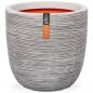 Preview: ARDEBO.de - Capi Blumentopf Nature Rib Oval 35 x 34 cm Elfenbeinfarben 