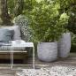 Preview: Capi Blumentopf Nature Rib Oval 35 x 34 cm Elfenbeinfarben 