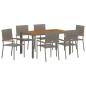 Preview: Garten Essgruppe 7 stk. Grau Poly-Rattan