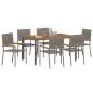Preview: Garten Essgruppe 7 stk. Grau Poly-Rattan