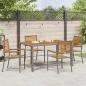 Preview: Garten Essgruppe 5 stk. Grau und Braun Poly-Rattan