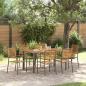 Preview: ARDEBO.de - Garten Essgruppe 7 stk. Grau und Braun Poly-Rattan