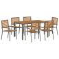 Preview: Garten Essgruppe 7 stk. Grau und Braun Poly-Rattan