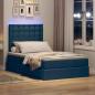 Preview: LED-Speicherbett mit Matratze Blau 120 x 190 cm Stoff