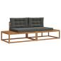 Preview: Outdoor-Sofagarnitur mit Kissen Natur und Anthrazit