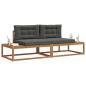 Preview: Outdoor-Sofagarnitur mit Kissen Natur und Anthrazit