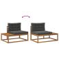 Preview: Outdoor-Sofagarnitur mit Kissen Natur und Anthrazit