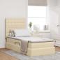 Preview: ARDEBO.de - LED-Speicherbett mit Matratze Creme 100 x 200 cm Stoff