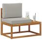 Preview: Outdoor End Sofa Natur 91 x 63 x 73 cm Massivholz Akazie