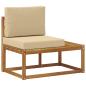 Preview: Outdoor End Sofa Natur 91 x 63 x 73 cm Massivholz Akazie