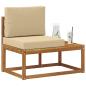 Preview: Outdoor End Sofa Natur 91 x 63 x 73 cm Massivholz Akazie