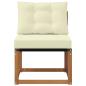 Preview: Outdoor Mittelsofa Massivholz Akazie und Textilene Stoff Natur