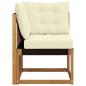 Preview: Outdoor Ecksofa Massivholz Akazie und Textilene Stoff Natur
