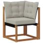 Preview: Outdoor Ecksofa Massivholz Akazie und Textilene Stoff Natur