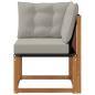 Preview: Outdoor Ecksofa Massivholz Akazie und Textilene Stoff Natur